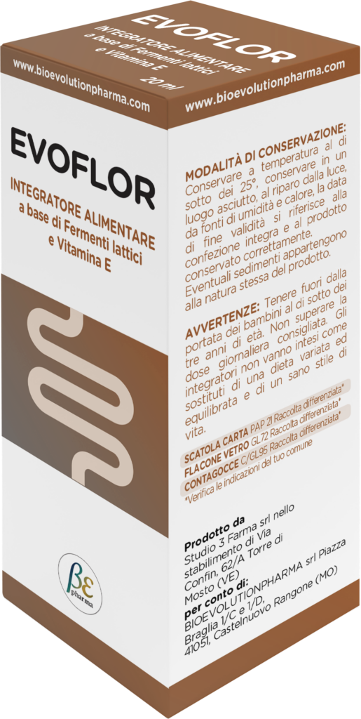 Evoflor è un integratore alimentare a base di Lactobacillus Rhamnosus, Saccharomyces boulardii utili per favorire l’equilibrio della flora intestinale