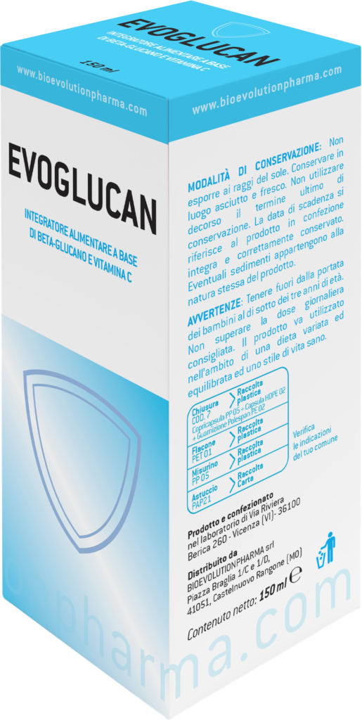 Integratore alimentare in soluzione orale a base di betaglucano e vitamina C, contribuisce alla normale funzione del sistema immunitario.